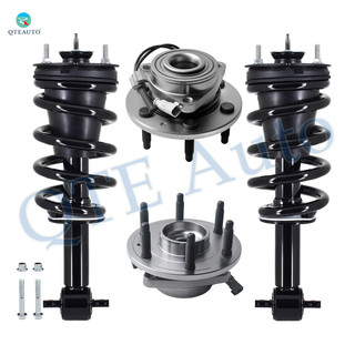 Set of 4 Front Quick Complete Strut-Coil Spring Assembly-Wheel Hub Bearing Assembly For 2019 Chevrolet Silverado 1500 LD 4WD