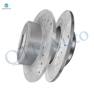 Rear 320mm Drilled Slotted Disc Brake Rotors For 2005-2021 Chrysler 300, Automotive Replacement Brake Rotors