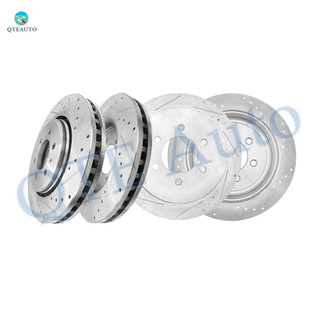 Set 4 Front-Rear Drilled Slotted Disc Brake Rotors For 2013-2017 Ford Expedition
