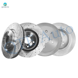 Set of 4 Front 296mm Drilled Slotted Brake Disc Rotors-Rear 281mm Brake Disc Rotors For 2013-2018 Lexus ES300h Base