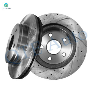 Front 336mm Drilled Slotted Disc Brake Rotors For 2004-2009 Dodge Durango