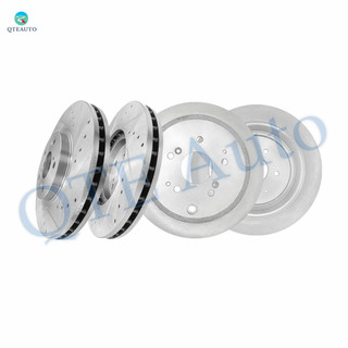 Set of 4 Front 300mm Drilled Slotted Brake Disc Rotors-Rear 313mm Brake Disc Rotors For 2001-2006 Acura MDX