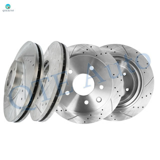 Set 4 Front 320mm-Rear 291.5mm Drilled Slotted Disc Brake Rotors For 2004-2008 Nissan Maxima