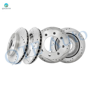 Set of 4 Front-Rear Drilled Slotted Disc Brake Rotors For 2006-2008 GMC Savana 2500