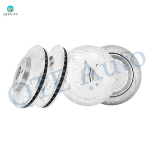 Set 4 Front 324.8 mm-Rear 331 mm Drilled Slotted Disc Brake Rotors For 2017 Gmc Acadia Limited