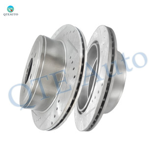 Rear 348mm Drilled Slotted Disc Brake Rotors For 2004-2010 Ford F-150