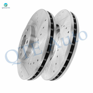 Front 300mm Drilled Slotted Disc Brake Rotors For 2001-2006 Acura MDX