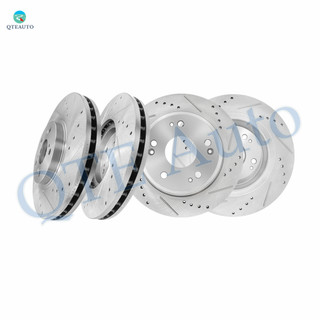 Set of 4 Front 300mm-Rear 282mm Drilled Slotted Disc Brake Rotors For 2009-2014 Acura TSX Set of 4 Front 300mm-Rear 282mm Drilled Slotted Disc Brake Rotors For 2009-2014 Acura TSX