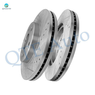 Front 330mm Drilled Slotted Disc Brake Rotors For 2015-2020 Cadillac Escalade ESV, Automotive Replacement Brake Rotors