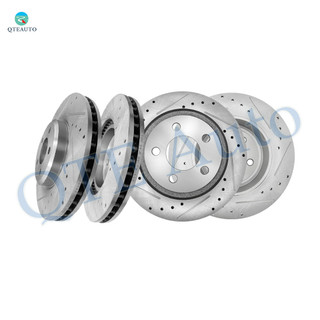 Set of 4 Front 320mm-Rear 320mm Drilled Slotted Disc Brake Rotors For 2005-2008 Dodge Magnum