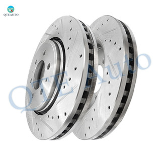 Front 350mm Drilled Slotted Disc Brake Rotors For 2013-2021 Ford Expedition