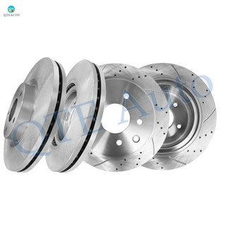 Set of 4 Front 296mm Brake Disc Rotors-Rear 291.5mm Drilled Slotted Brake Disc Rotors For 2007-2013 Nissan Altima