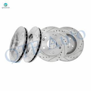 Set of 4 Front 300mm-Rear 260mm Drilled Slotted Disc Brake Rotors For 2004-2008 Acura TSX Base