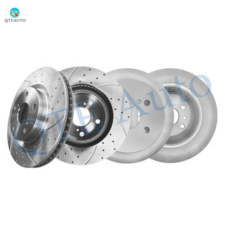 Set of 4 Front 296mm Drilled Slotted Brake Disc Rotors-Rear 281mm Brake Disc Rotors For 2007-2012 Lexus ES350