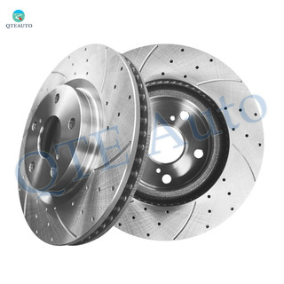 Front 296mm Drilled Slotted Disc Brake Rotors For 2008-2011 Toyota Avalon, Automotive Replacement Brake Rotors