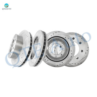 Set of 4 Front 325mm-Rear 330mm Drilled Slotted Brake Disc Rotors For 2007-2010 Chevrolet Silverado 3500 HD