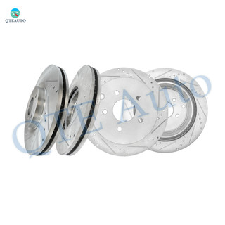Set of 4 Front 320mm-Rear 308mm Drilled Slotted Disc Brake Rotors For 2011-2013 Infiniti M56