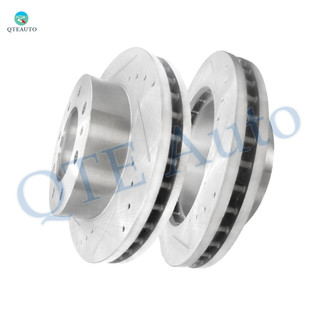 Front 325mm Drilled Slotted Disc Brake Rotors For 2007 GMC Sierra 3500 Classic