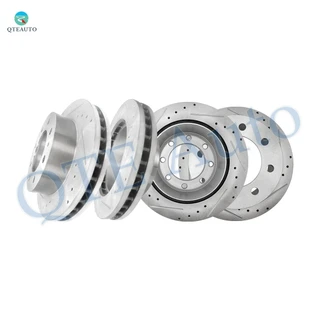 Set of 4 Front 325mm-Rear 330mm Drilled Slotted Brake Disc Rotors For 2007 GMC Sierra 3500 Classic