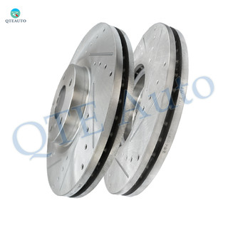 Front 320mm Drilled Slotted Disc Brake Rotors For 2015 2019 Infiniti Q70