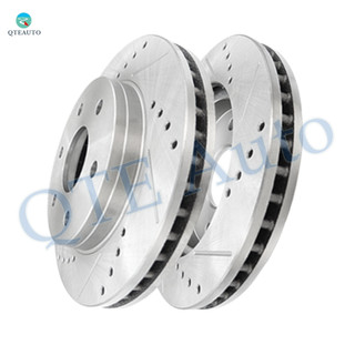 Front Drilled Slotted Disc Brake Rotors For 2003-2008 GMC Savana 2500
