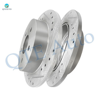 Rear 278mm Drilled Slotted Disc Brake Rotors For 1999-2005 Pontiac Grand Am