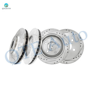 Set 4 Front-Rear Drilled Slotted Disc Brake Rotors To 2006-2008 Chevrolet Impala