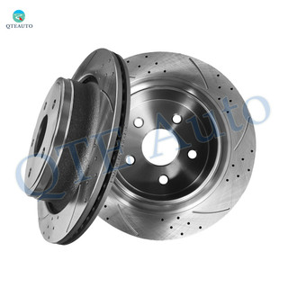 Rear 352mm Drilled Slotted Disc Brake Rotors For 2007-2009 Chrysler Aspen, Automotive Replacement Brake Rotors