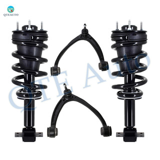 Set of 4 Front Upper Control Arm Ball Joint-Quick Complete Strut-Coil Spring Assembly For 2007-2014 GMC Yukon XL 1500 Adjustable 3 Degree Camber