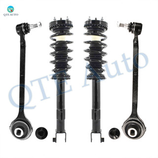 Set of 4 Front Lower Forward Control Arm Ball Joint-Quick Complete Strut-Coil Spring Assembly For 2009 2010 Dodge Challenger SE w/High Performance Suspension