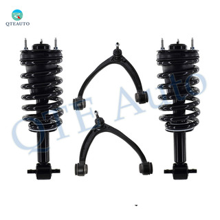 Set of 4 Front Upper Control Arm Ball Joint-Quick Complete Strut-Coil Spring Assembly For 2007-2010 GMC Yukon RWD