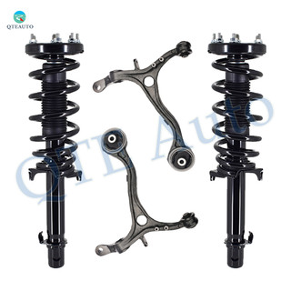 Set of 4 Front Lower Control Arm-Quick Complete Strut-Coil Spring Assembly For 2008-2012 Honda Accord