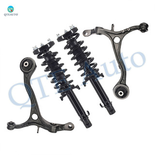 Set of 4 Front Lower Control Arm-Quick Complete Strut-Coil Spring Assembly For 2008-2012 Honda Accord V6