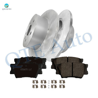 Set of 6 Rear Disc Brake Rotors-Ceramic Brake Pad kit For 2007-2011 Toyota Camry