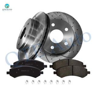 Set of 6 Front 336mm Drilled Slotted Disc Brake Rotors-Ceramic Brake Pad kit For 2006-2010 Dodge Ram 1500