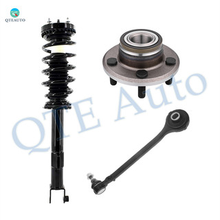 Set of 3 Front Left Lower Forward Control Arm Ball Joint-Wheel Hub Bearing Assembly-Quick Complete Strut-Coil Spring Assembly For 2009 2010 Dodge Challenger R/T