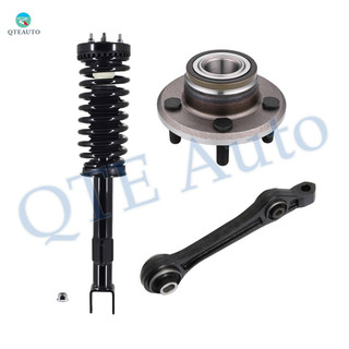 Set of 3 Front Lower Rearward Control Arm-Wheel Hub Bearing Assembly-Quick Complete Strut-Coil Spring Assembly For 2005-2010 Chrysler 300 C