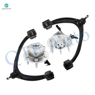 Set of 4 Front Upper Control Arm Ball Joint-Wheel Hub Bearing Assembly For 2007-2014 Chevrolet Suburban 1500