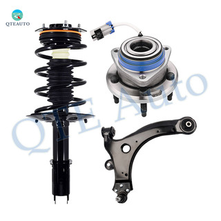 Set of 3 Front Right Lower Control Arm Ball Joint-Wheel Hub Bearing Assembly-Quick Complete Strut-Coil Spring For 2000-2007 Chevrolet Monte Carlo