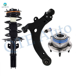 Set of 3 Front Left Lower Control Arm Ball Joint-Wheel Hub Bearing Assembly-Quick Complete Strut-Coil Spring Assembly For 2004-2008 Pontiac Grand Prix