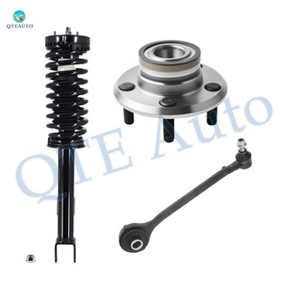 Set of 3 Front Right Lower Forward Control Arm Ball Joint-Wheel Hub Bearing Assembly-Quick Complete Strut-Coil Spring Assembly For 2005-2010 Chrysler 300 C SRT8, RWD