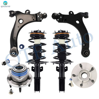 Set of 6 Front Lower Control Arm Ball Joint-Wheel Hub Bearing Assembly-Quick Complete Strut-Coil Spring For 2005-2009 Buick Lacrosse