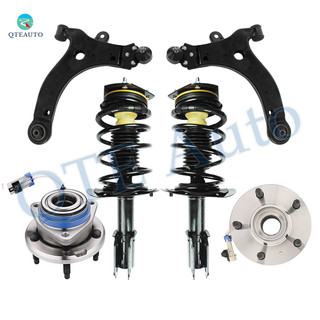 Set of 6 Front Lower Control Arm Ball Joint-Wheel Hub Bearing Assembly-Quick Complete Strut-Coil Spring For 2000-2005 Chevrolet Impala