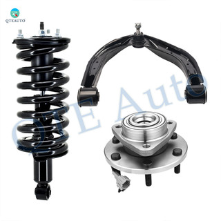 Set of 3 Front Left Upper Control Arm Ball Joint-Wheel Hub Bearing Assembly-Quick Complete Strut-Coil Spring Assembly For 2006 2007 Nissan Armada