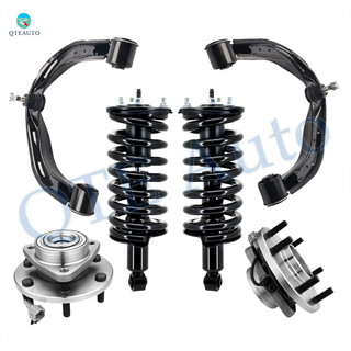 Set of 6 Front Upper Control Arm Ball Joint-Wheel Hub Bearing Assembly-Quick Complete Strut-Coil Spring Assembly For 2006 2007 Nissan Armada