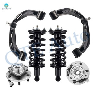 Set of 6 Front Upper Control Arm Ball Joint-Wheel Hub Bearing Assembly-Quick Complete Strut-Coil Spring Assembly For 2004-2007 Infiniti QX56 RWD