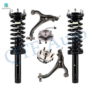 Set of 6 Front Lower Control Arm Ball Joint-Wheel Hub Bearing Assembly-Quick Complete Strut-Coil Spring Assembly For 2005-2010 Jeep Grand Cherokee V8