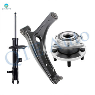 Set of 3 Front Left Lower Control Arm Ball Joint-Wheel Hub Bearing Assembly-Suspension Strut Assembly For 2009 Dodge Caliber