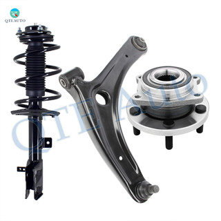 Set of 3 Front Left Lower Control Arm Ball Joint-Wheel Hub Bearing Assembly-Quick Complete Strut-Coil Spring Assembly For 2009 Dodge Caliber
