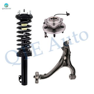 Set of 3 Front Right Lower Control Arm Ball Joint-Wheel Hub Bearing Assembly-Quick Complete Strut-Coil Spring Assembly For 2005 Jeep Grand Cherokee RWD